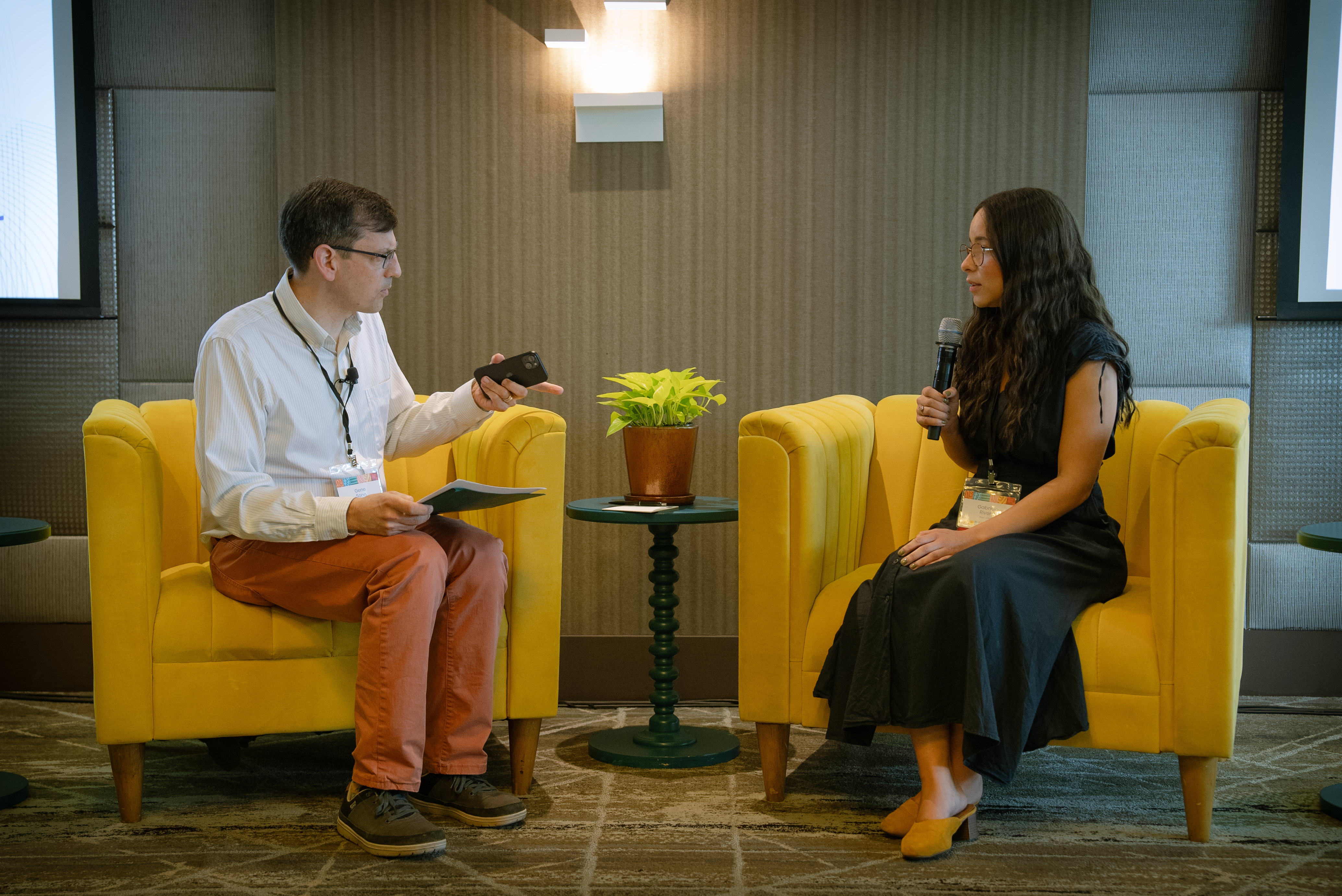 Eugene Sonn and Gabriela Rivera speaking at Modifier Live